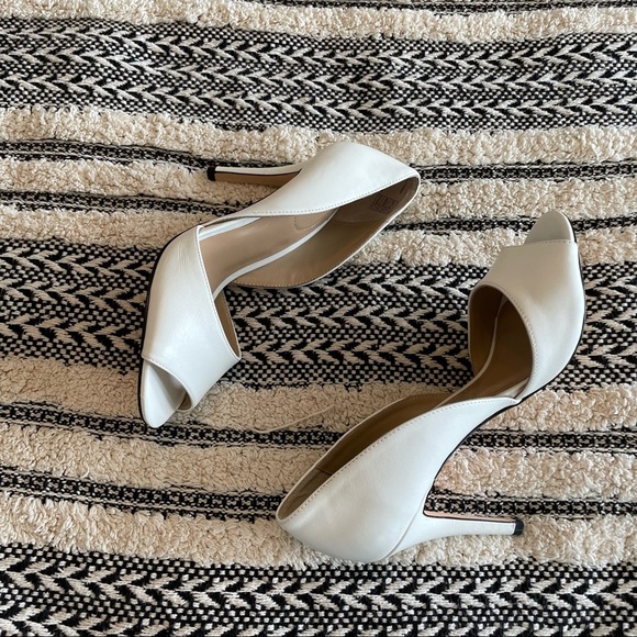 Lands' End White Peep Toe Heels - Picture 2 of 6